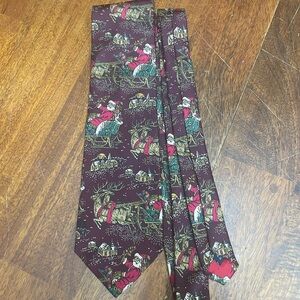 Smiths men’s store silk Christmas tie Santa Claus